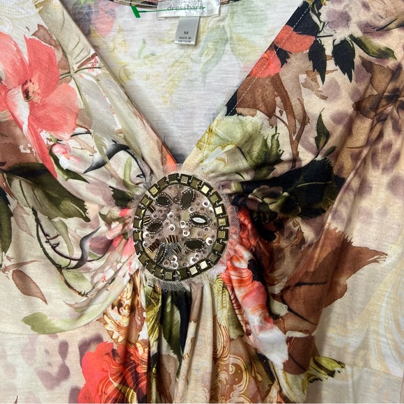 Dress barn tank top fairy cheetah print roses floral whimsical fairy beaded - Picture 8 of 10